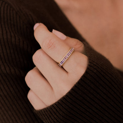 Mint & Lily Baguette Birthstone Eternity Band