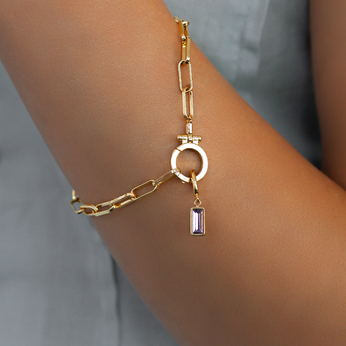 Mint & Lily Dainty Baguette Birthstone Charm
