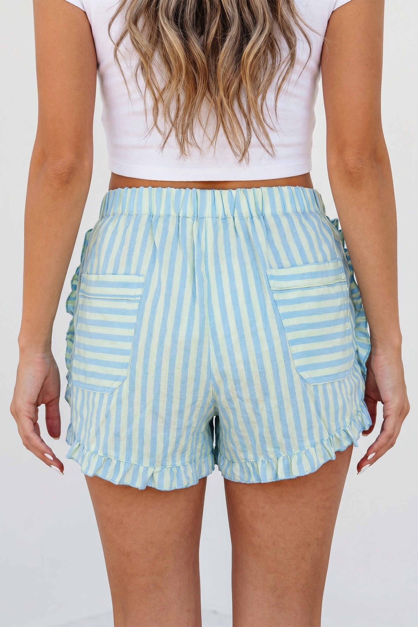 Threaded Pear Aspen Ruffle Trim Casual Shorts