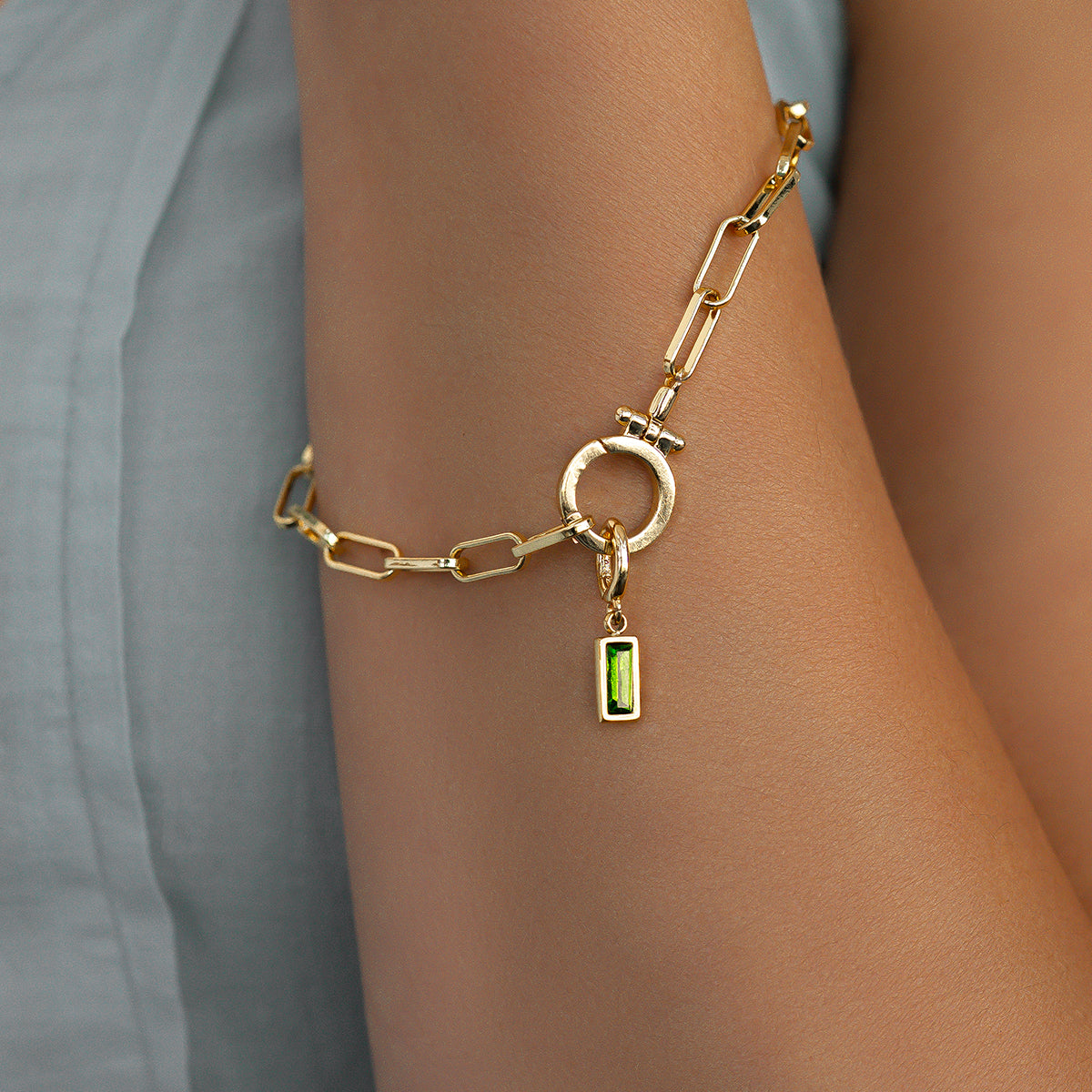 Mint & Lily Dainty Baguette Birthstone Charm