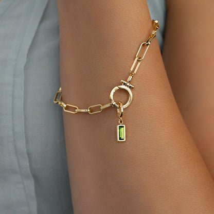 Mint & Lily Dainty Baguette Birthstone Charm