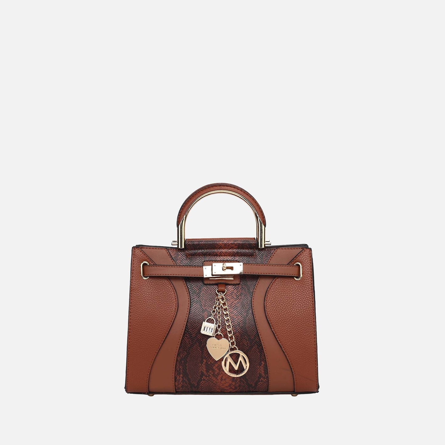 Cassia Snake embossed Satchel Bag