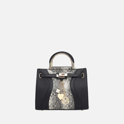 Cassia Snake embossed Satchel Bag