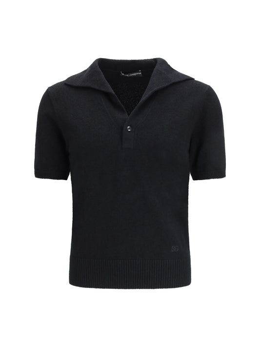 Polo Shirt Cotton-Blend Black