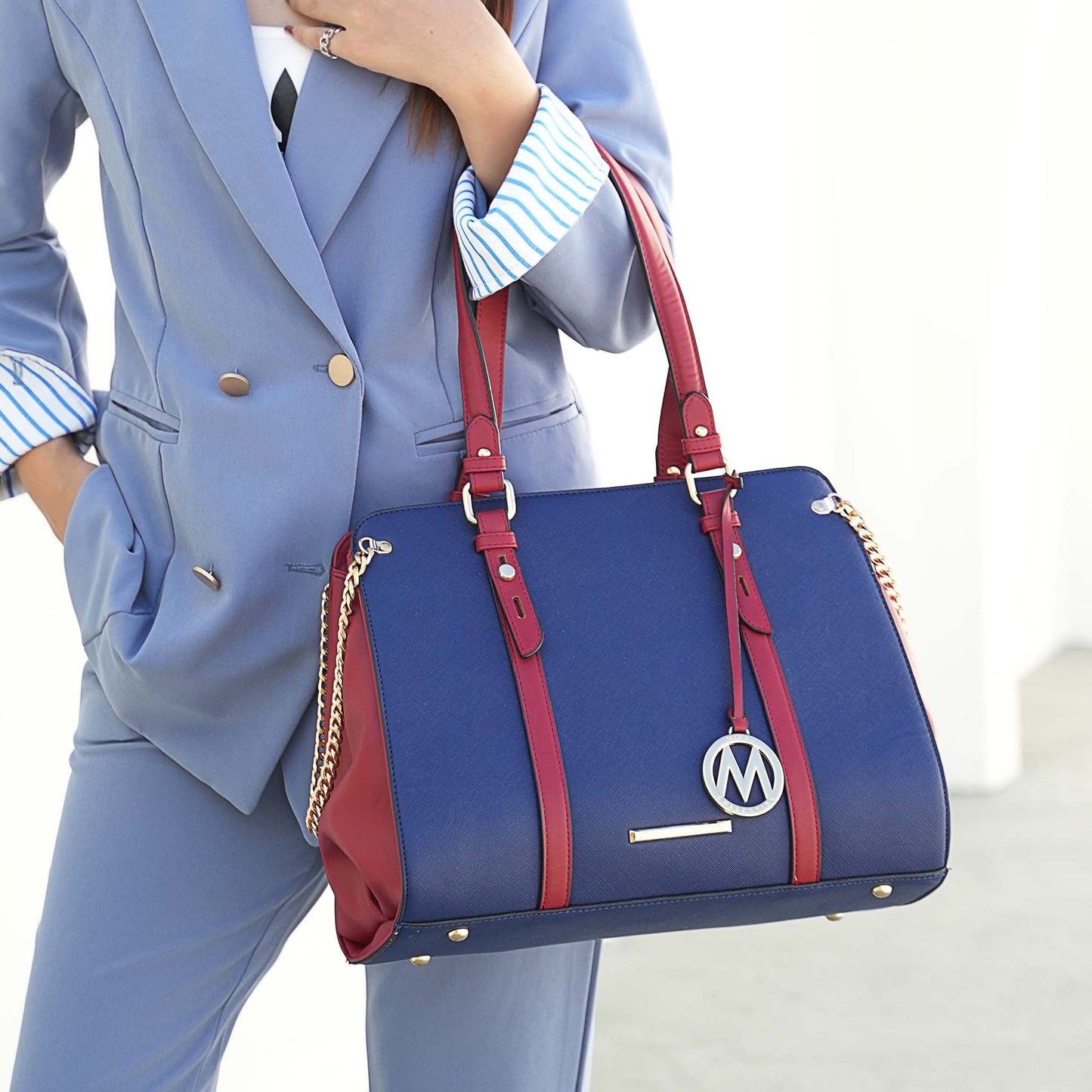 MKF Collection by Mia K. - Amy Color-Block Shoulder Bag