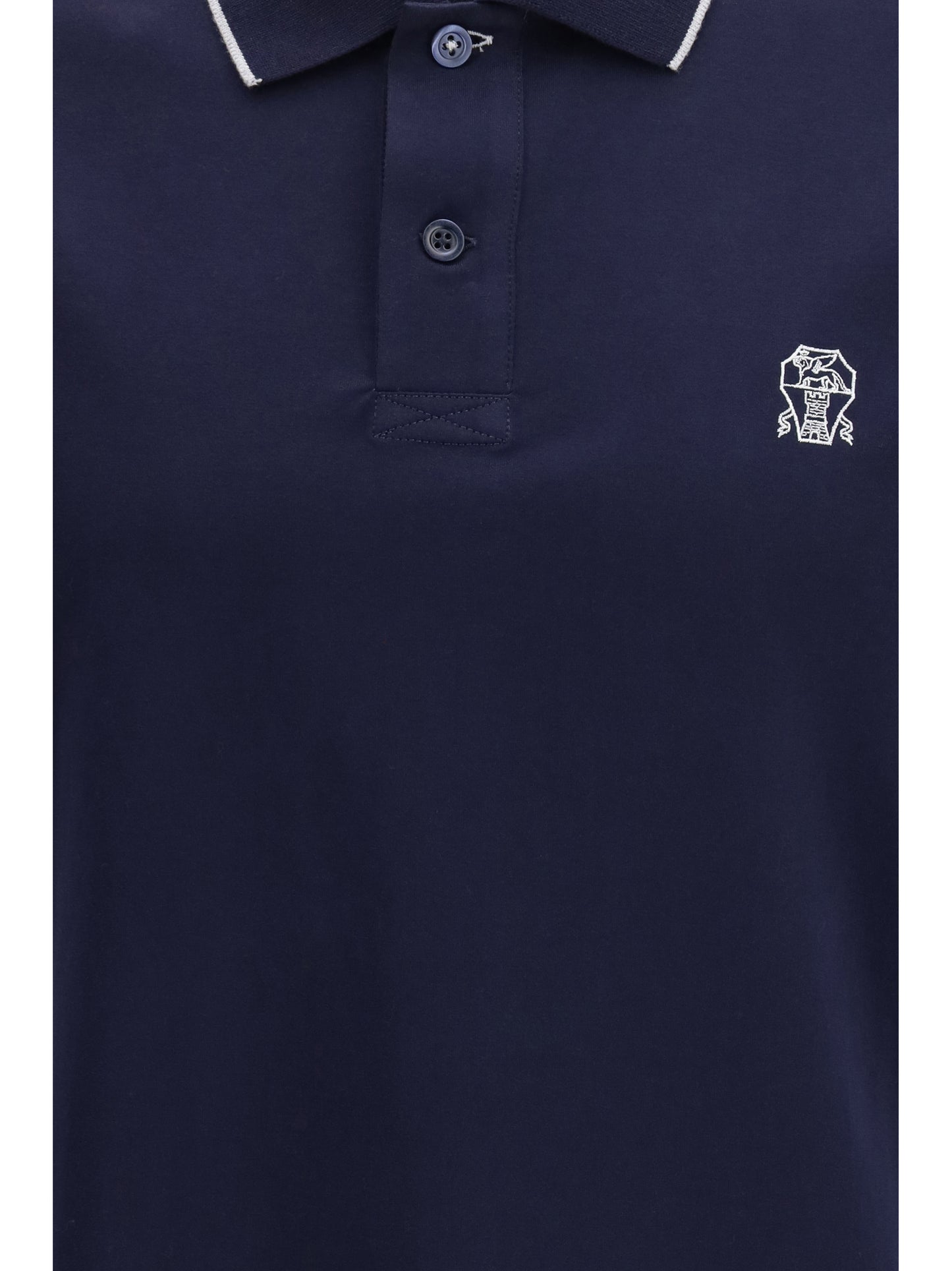 Polo Shirt Cotton Cobalt/Grey