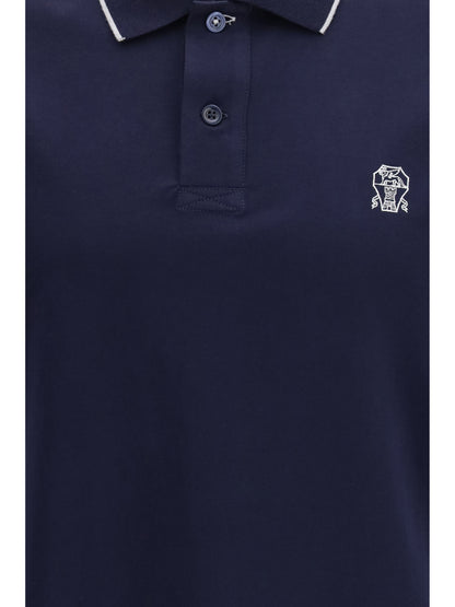 Polo Shirt Cotton Cobalt/Grey