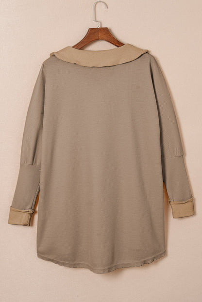 Threaded Pear Bianca Waffle Knit Long Sleeve Top