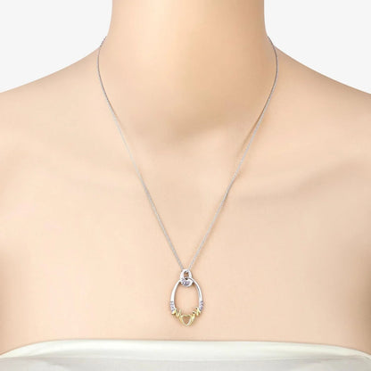 Round Violet Tanzanite Prong Silver Mom Pendant Necklace