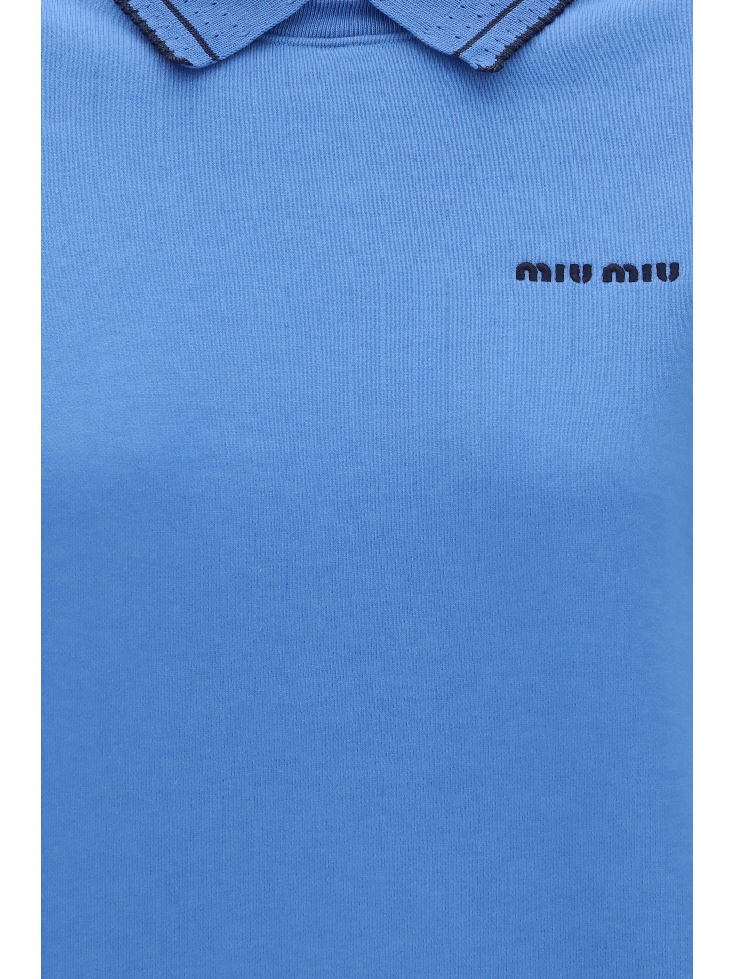 Crewneck Sweatshirt With Collar Light Blue