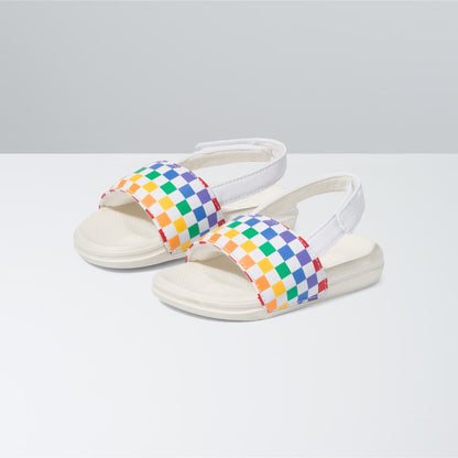 Vans Toddlers La Costa Slide-On V Sandal Checkerboard Rainbow Marshmallow