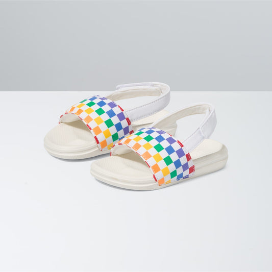 Vans Toddlers La Costa Slide-On V Sandal Checkerboard Rainbow Marshmallow