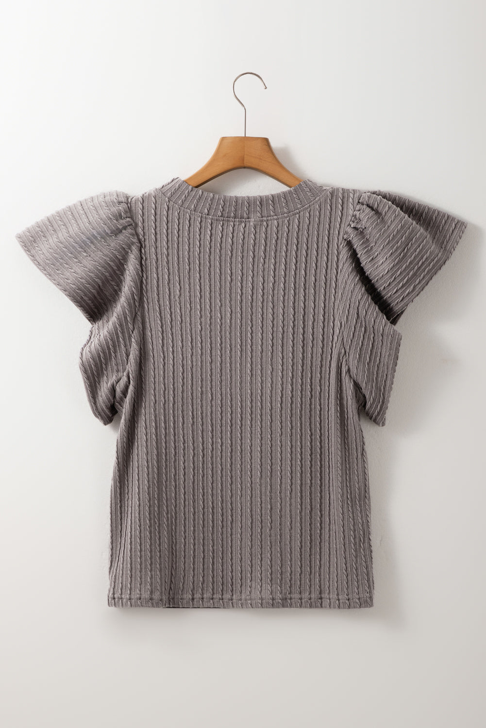 Threaded Pear Brynn Textured Flutter Sleeve Top