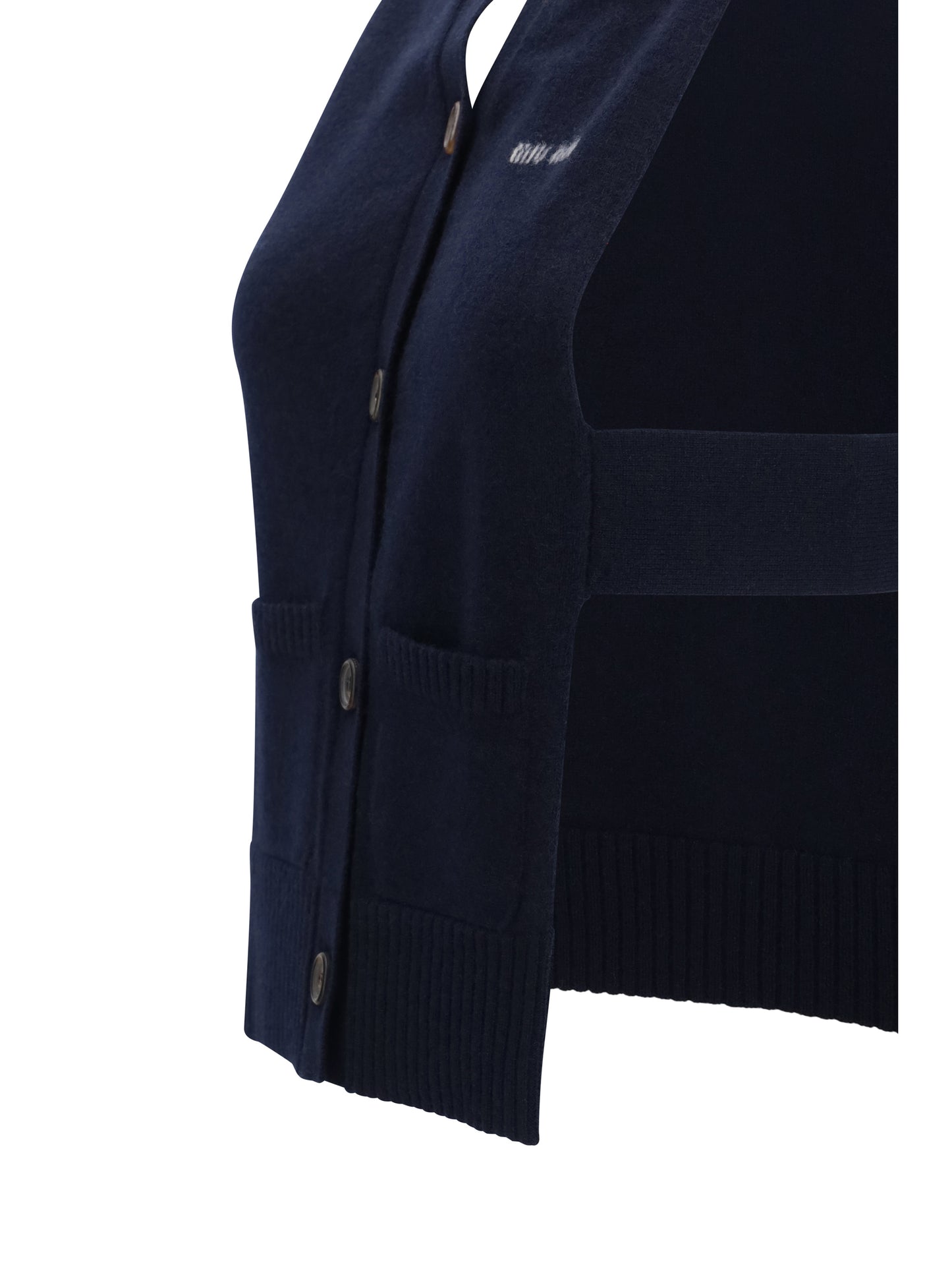 Cardigan Vest Blue Cashmere