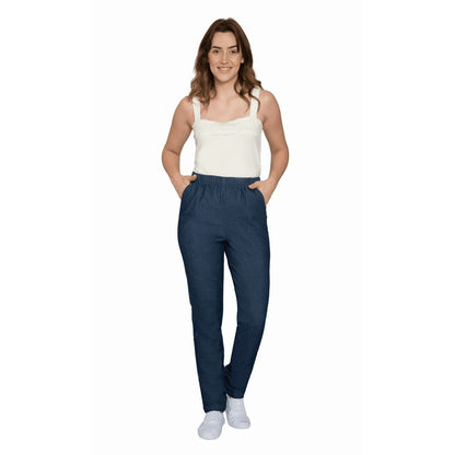 Women's Elastic Waist Pull On Jeans in Denim & Twill - Soft & Lightweight with a bit Stretch