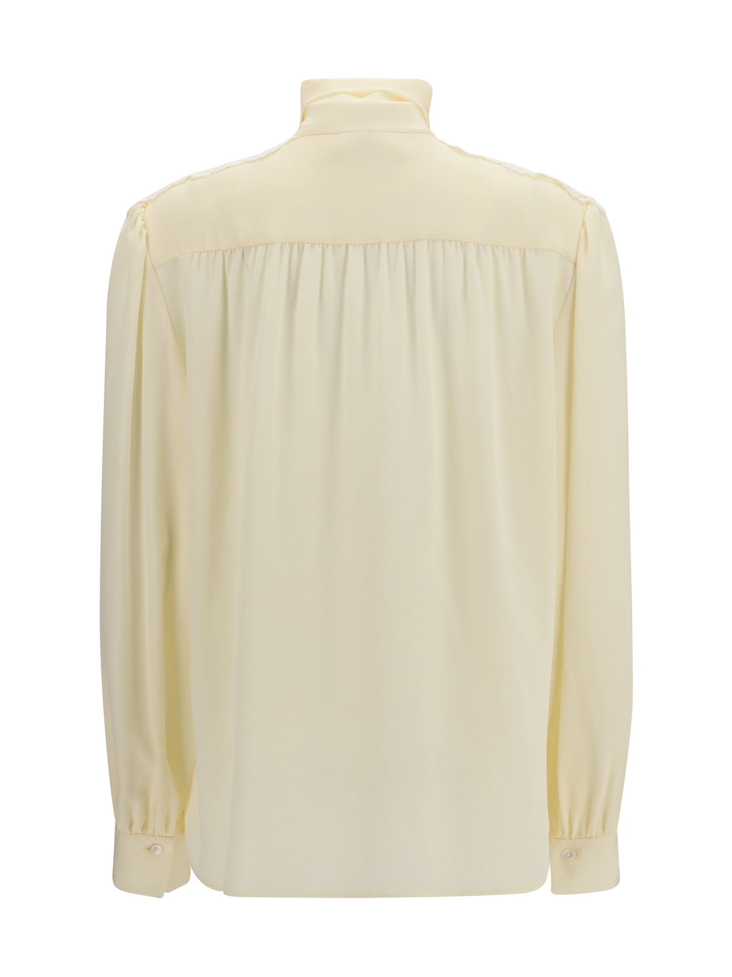 Blouse With Embroidered Shoulders, Pristine White