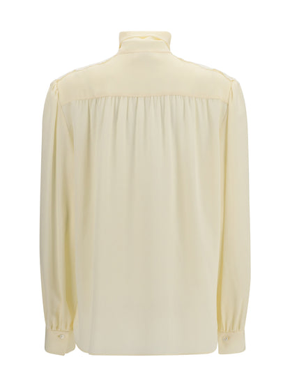 Blouse With Embroidered Shoulders, Pristine White