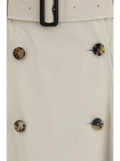 Midi Trench Skirt Gabardine Clam Beige