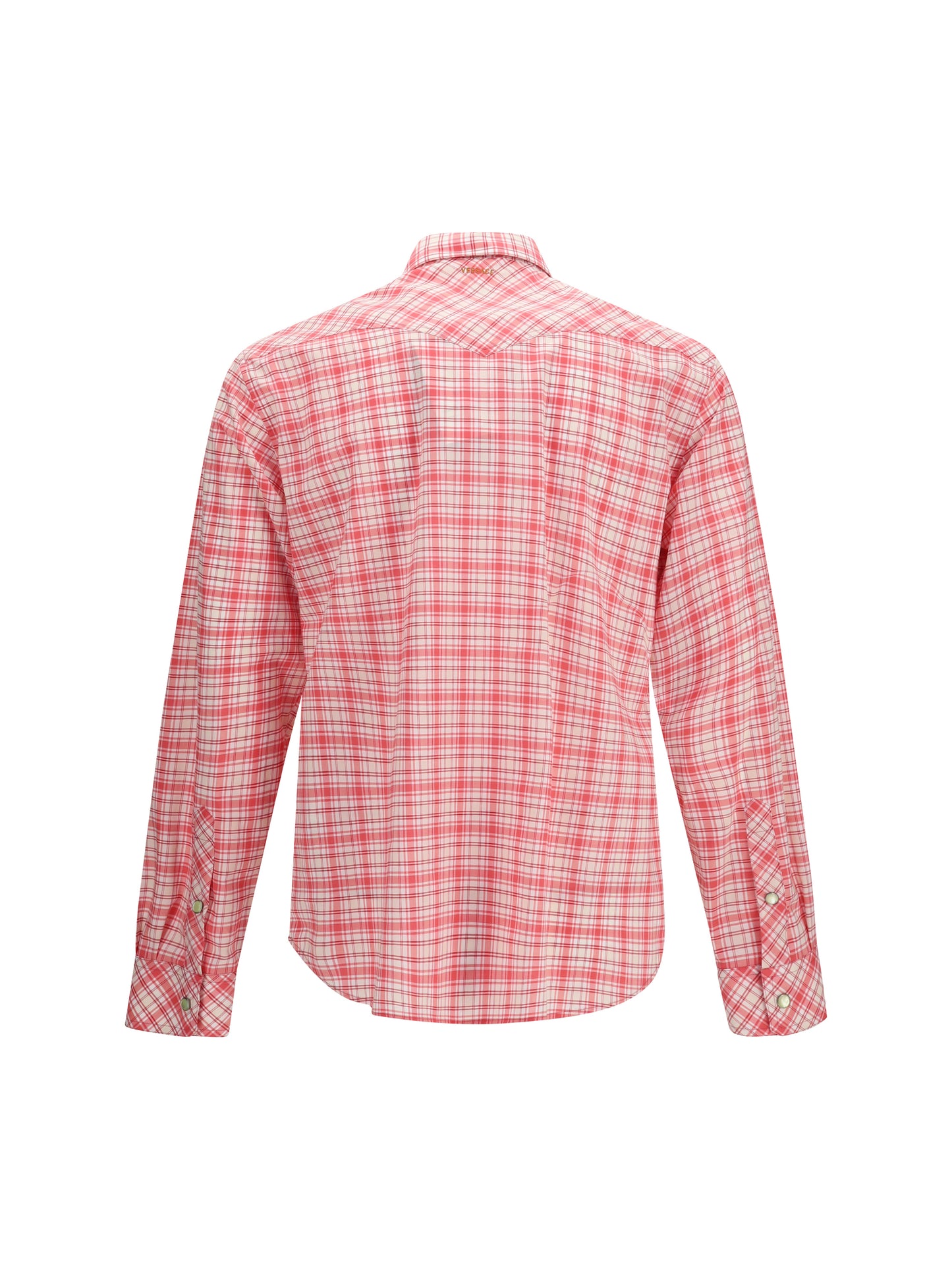 Shirt Slim Checked Cotton Poplin Red/White/Cyclamen