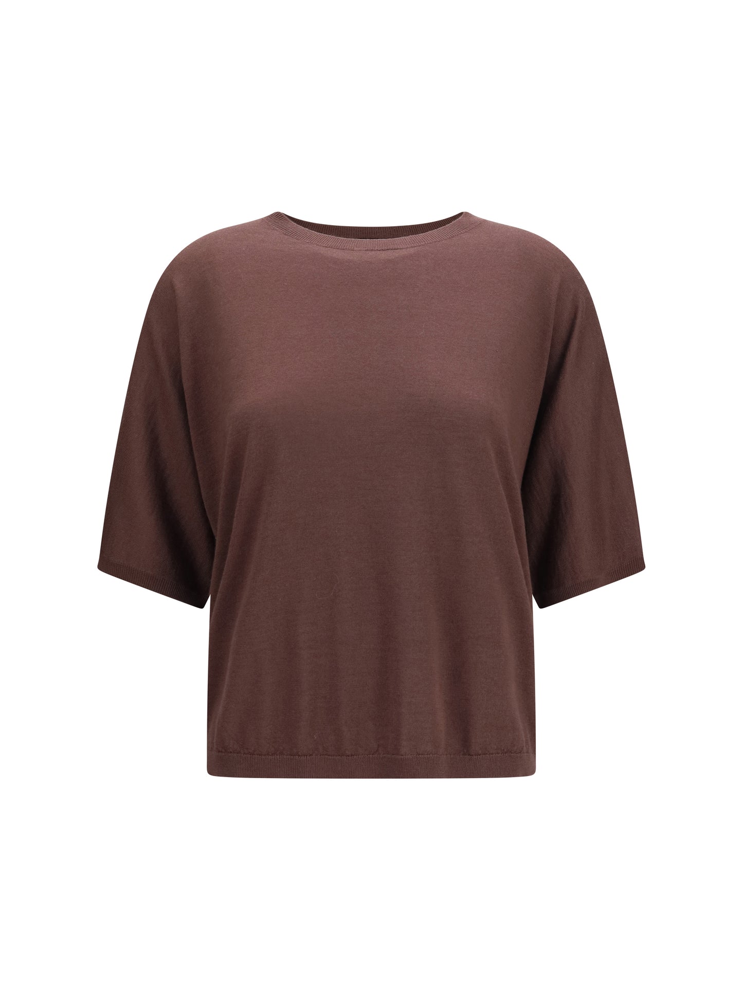 Short-Sleeve Cashmere and Silk Sweater