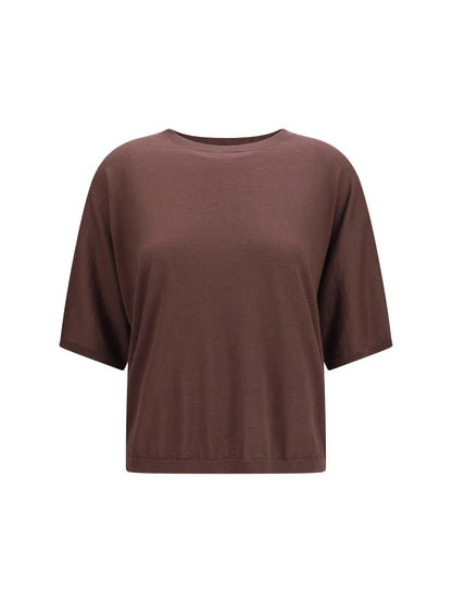 Short-Sleeve Cashmere and Silk Sweater