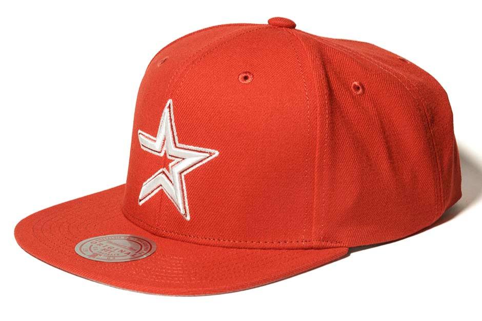 Men's Mitchell & Ness MLB Back To Basics Snapback Coop Astros - Red