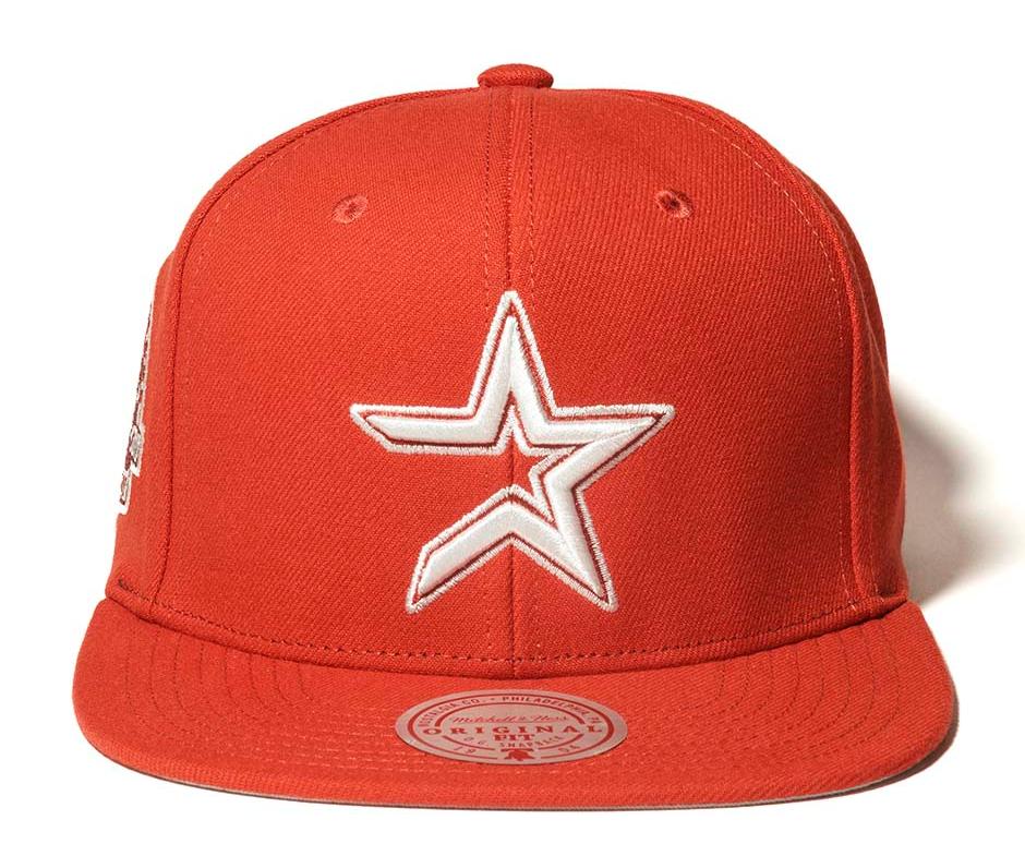 Men's Mitchell & Ness MLB Back To Basics Snapback Coop Astros - Red