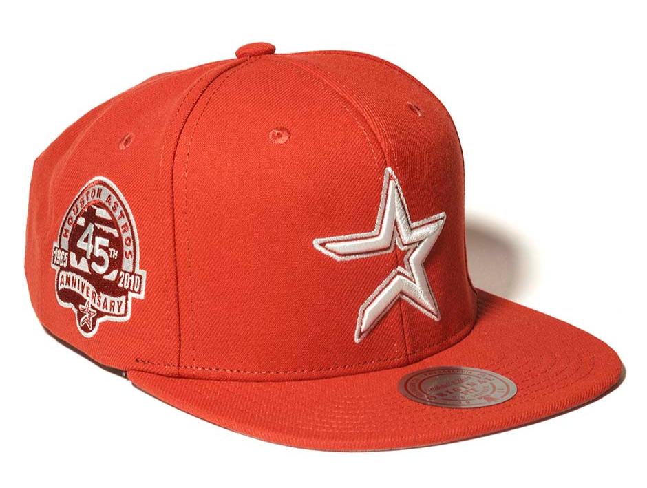 Men's Mitchell & Ness MLB Back To Basics Snapback Coop Astros - Red