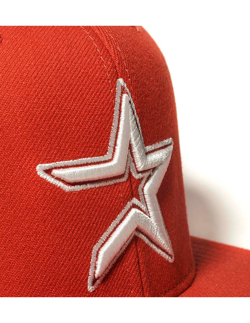 Men's Mitchell & Ness MLB Back To Basics Snapback Coop Astros - Red