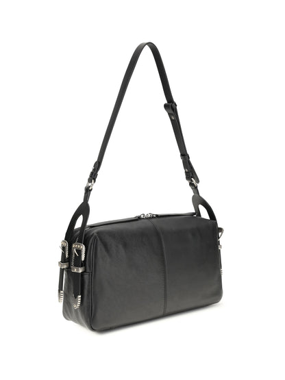 Shoulder Bag Keeper Leather Black/Old Silver