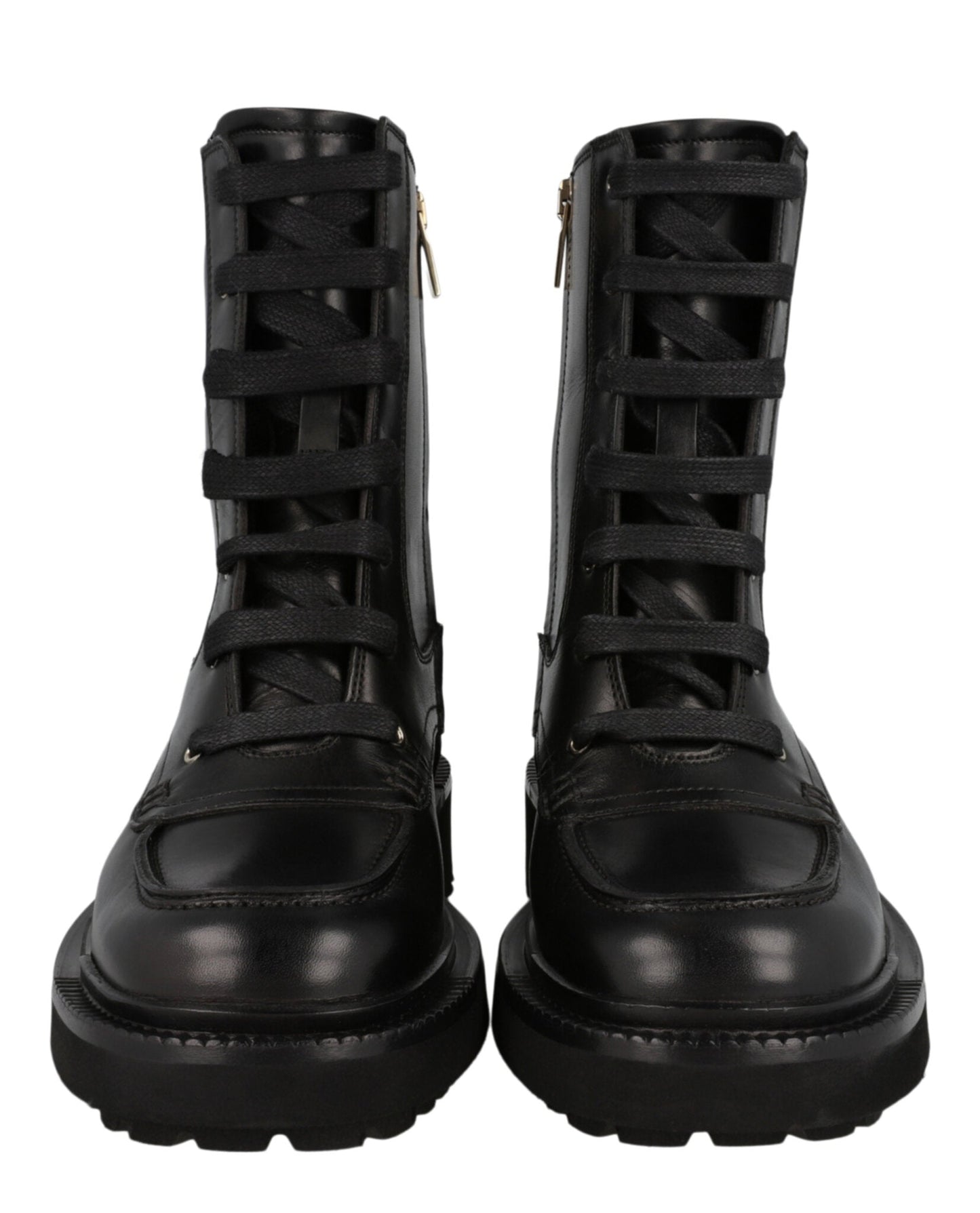 Ferragamo Leather Combat Boots