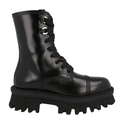 Ferragamo Kira Leather Combat Boots