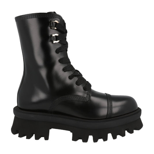 Ferragamo Kira Leather Combat Boots