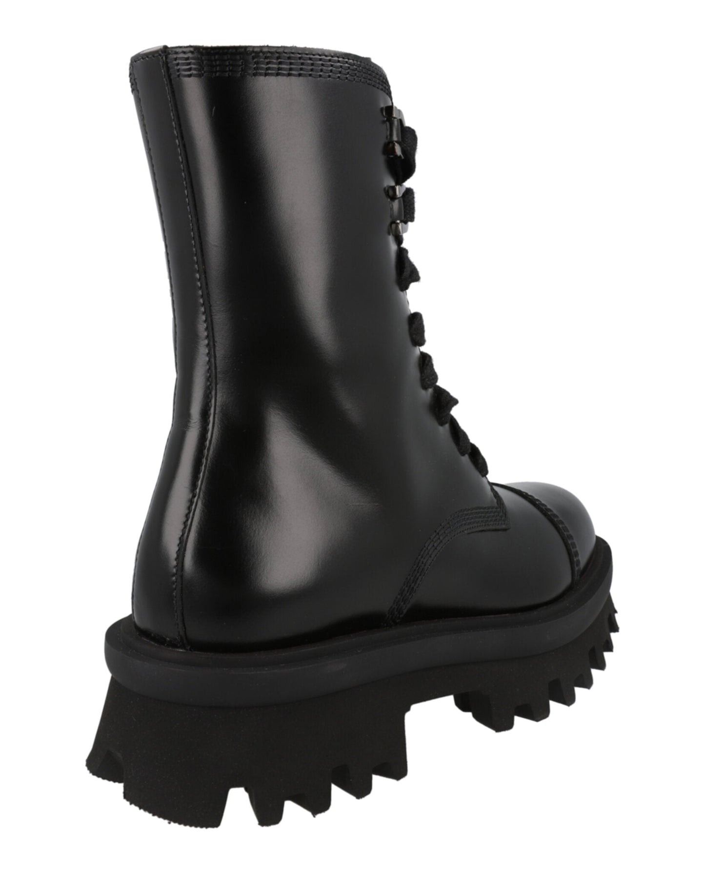 Ferragamo Kira Leather Combat Boots