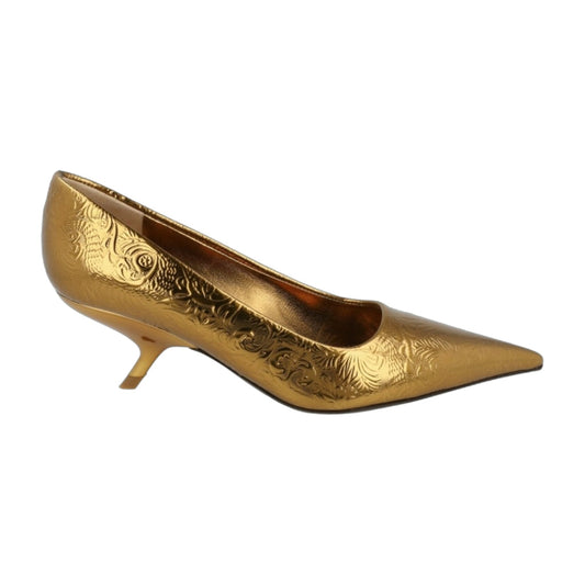Ferragamo Eva Embossed Floral Pumps - Wide Width