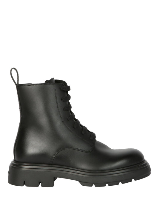Ferragamo Dionne Leather Combat Boots
