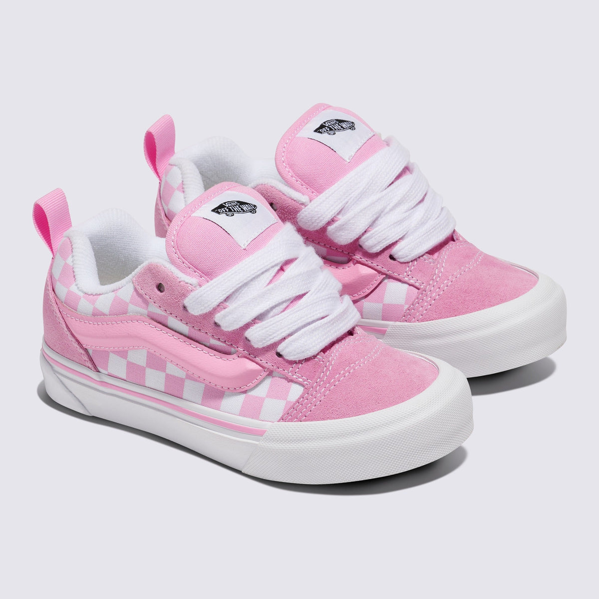 Vans Grade School Knu Skool Checkerboard Prism Pink True White