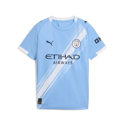 Puma Youth Manchester City Home Crew Neck Short Sleeve Replica Jersey - Light Blue