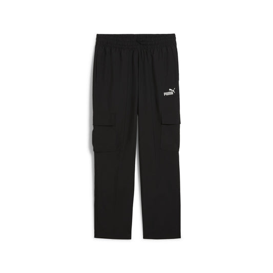 Puma Men's Essential No.1 Logo Woven Cargo Pants - Black/White