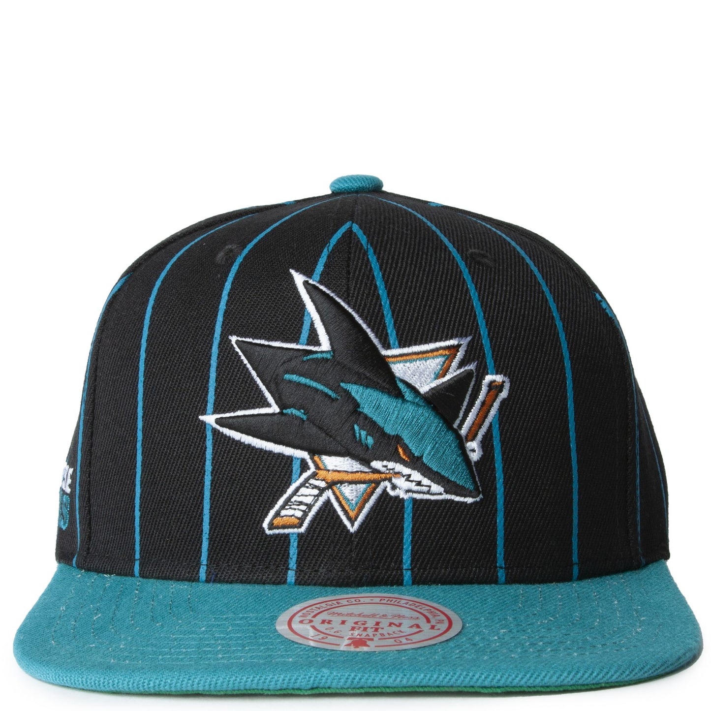 Mitchell & Ness Men's NHL Team Pin Snapback Sharks Snapback Caps