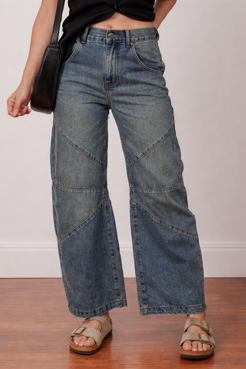 Threaded Pear Alaya Straight High Waist Jeans