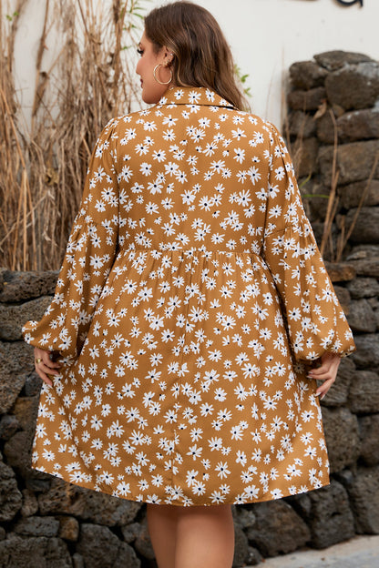 Threaded Pear Miley Print Puff Sleeve PLUS Dress