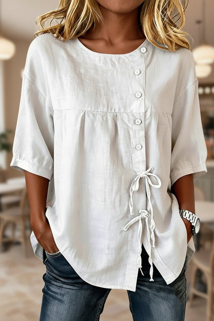 Women's Lace-Up Button Shirt