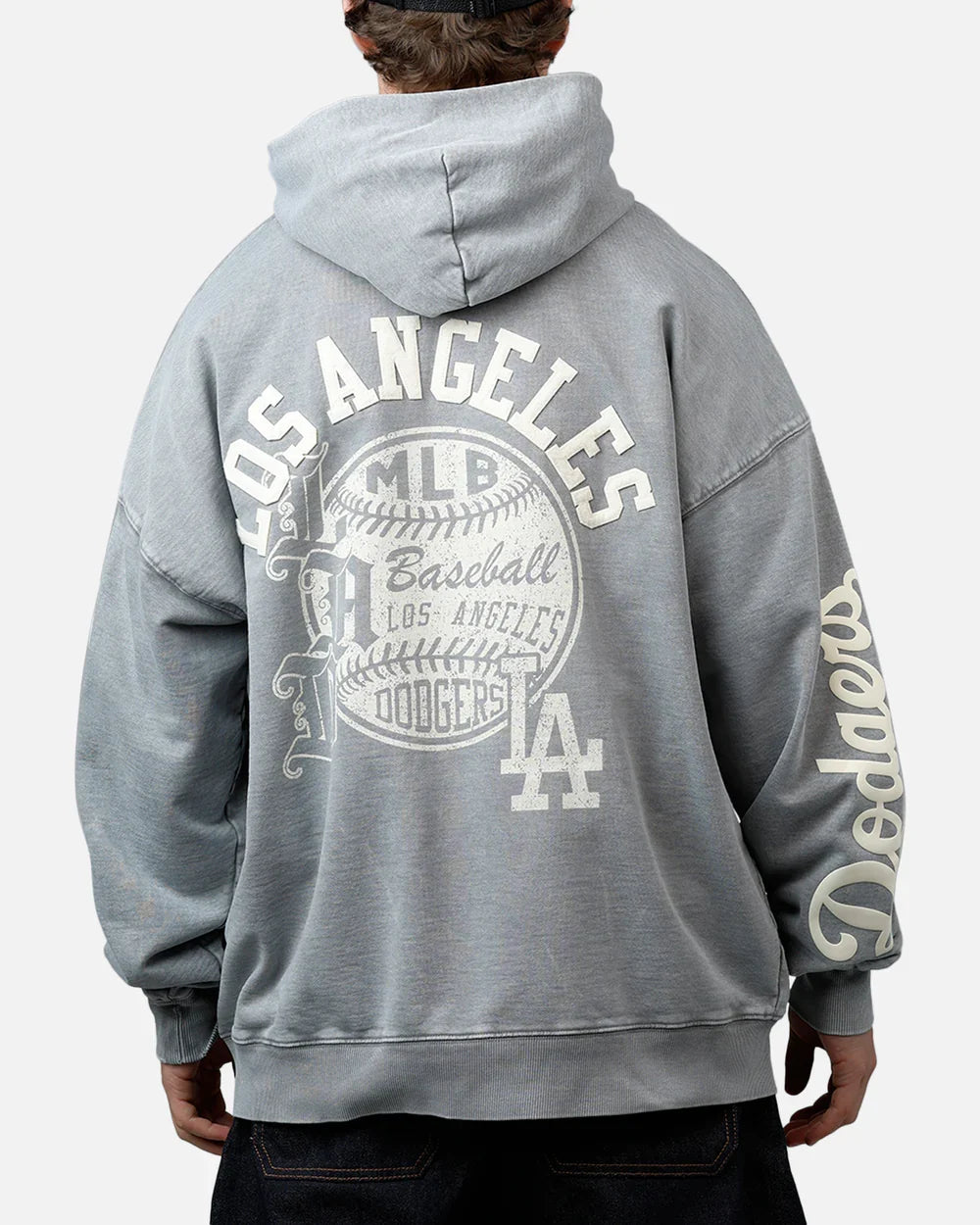 Pro Standard La Dodgers Street Team Hoodie - Washed Grey