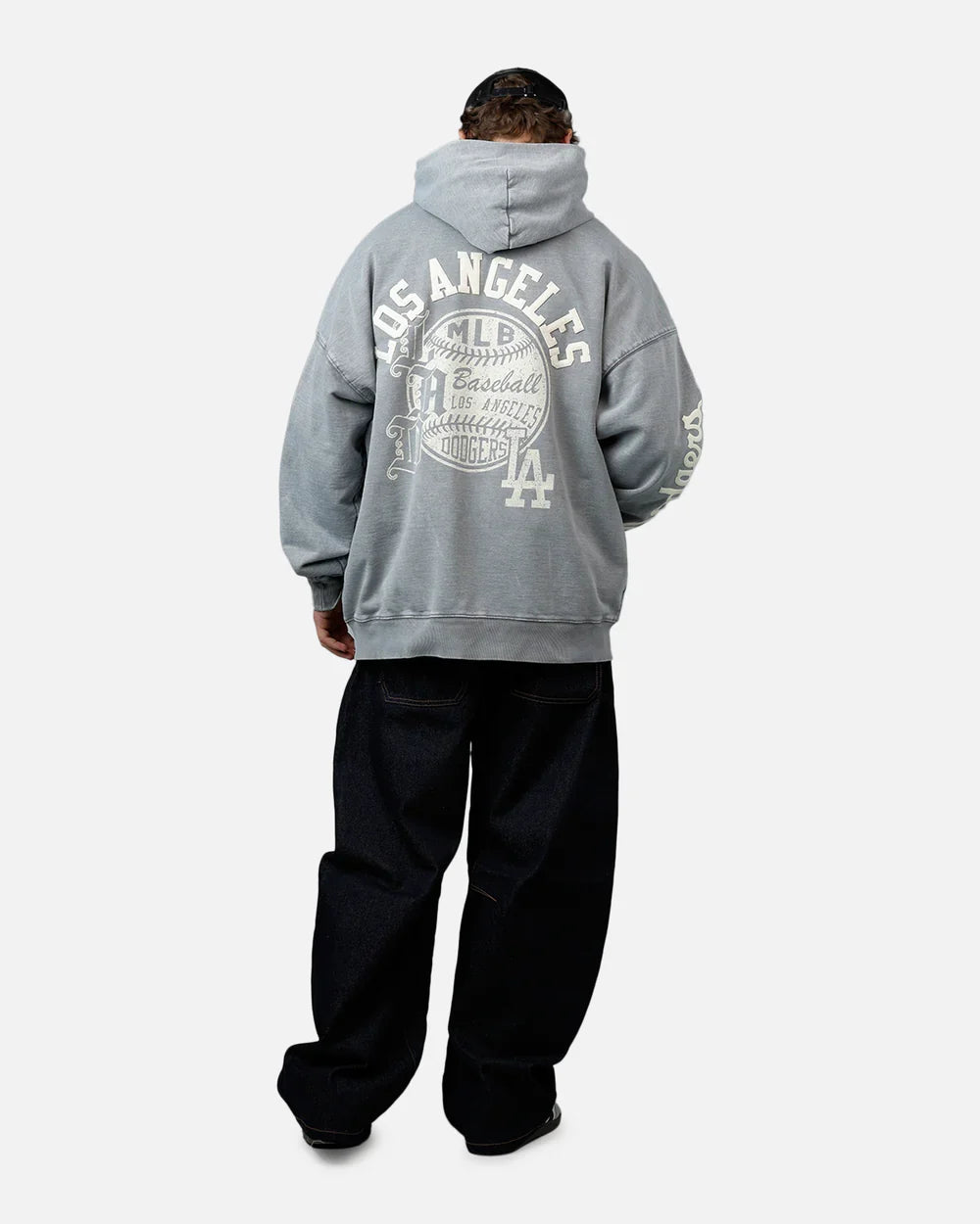 Pro Standard La Dodgers Street Team Hoodie - Washed Grey