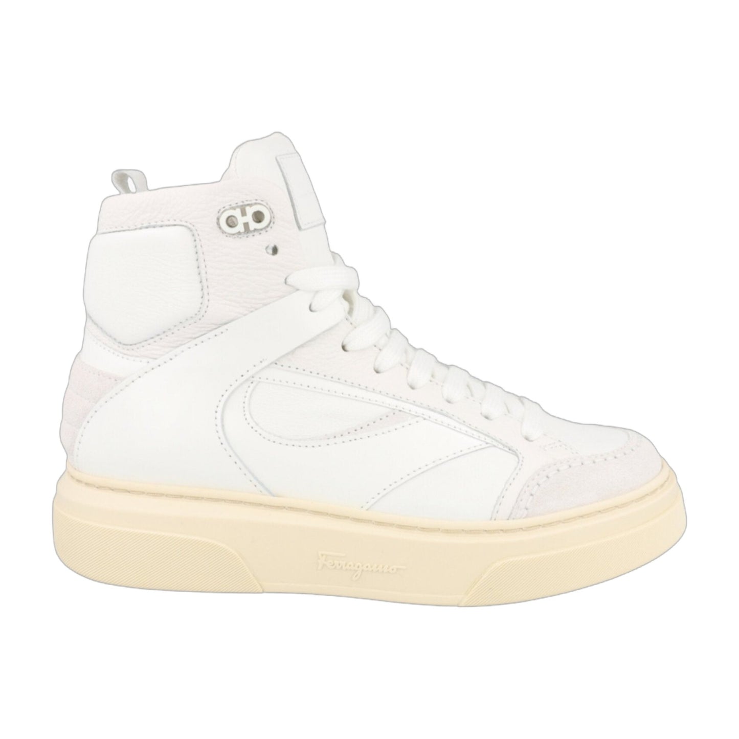 Ferragamo Cassio Leather High-Top Sneakers