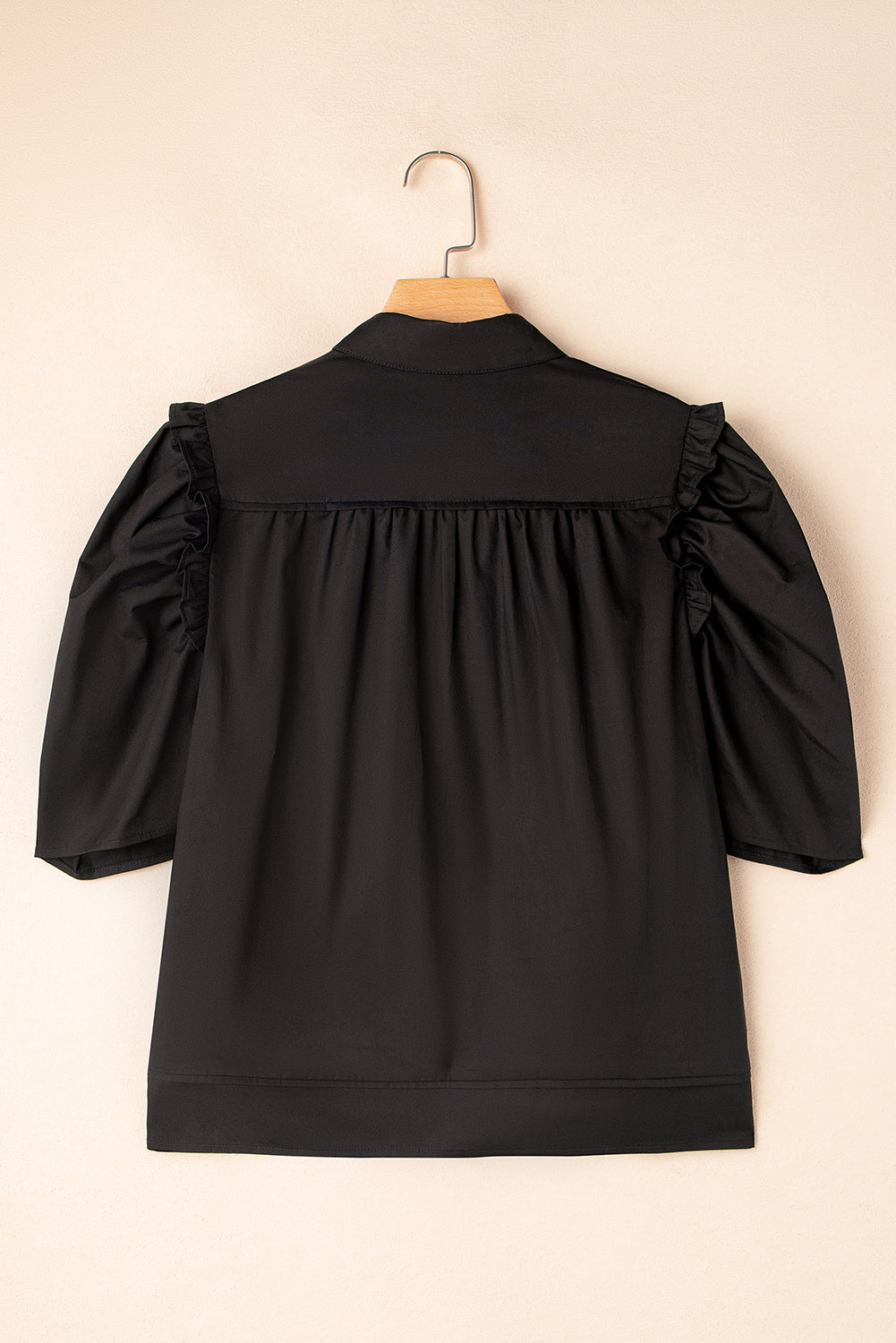 Threaded Pear Analeia Frilly Puff Sleeve Stylish Collared Shirt