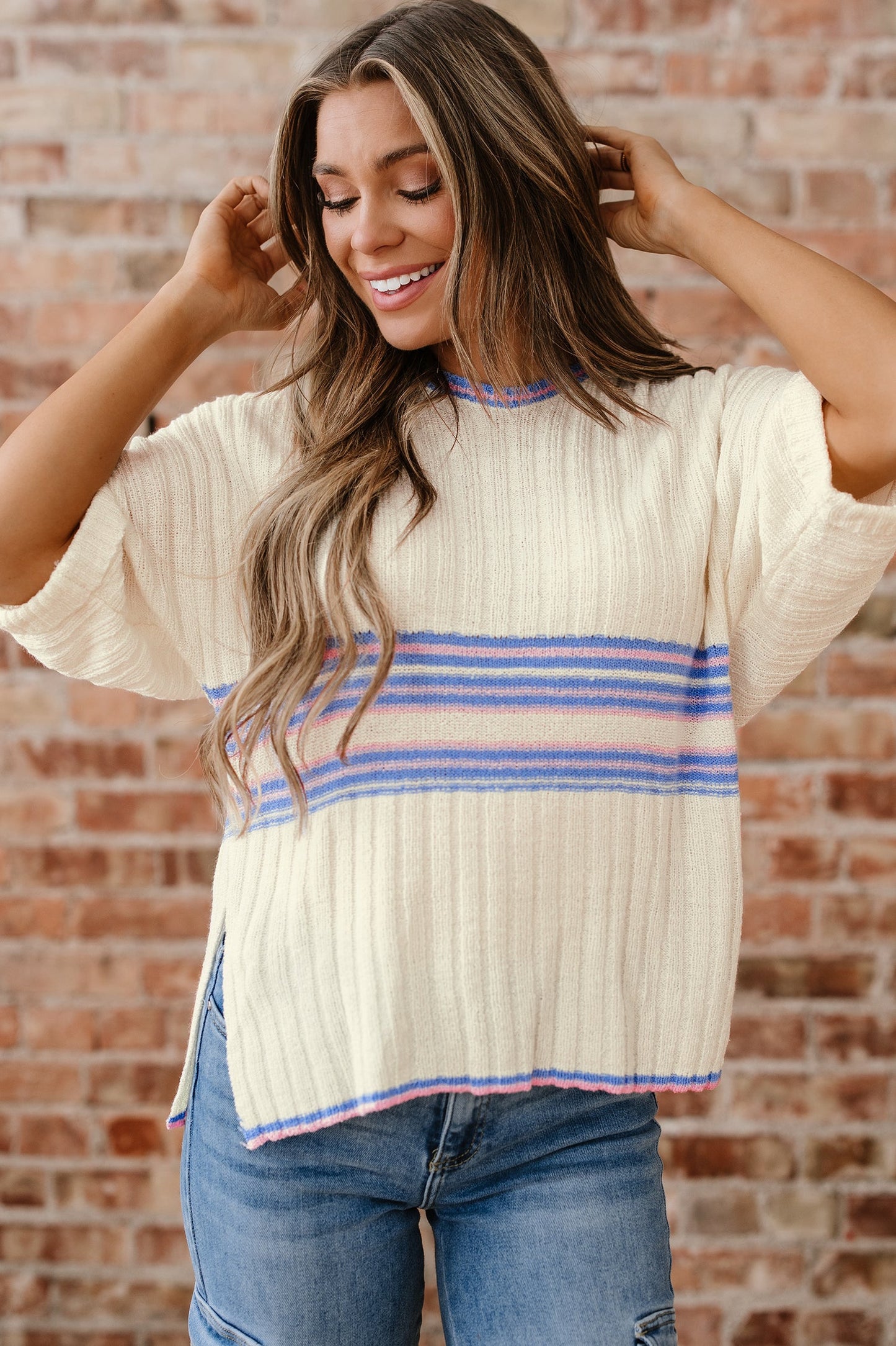 Threaded Pear Haven Rib Knit Oversized Sweater