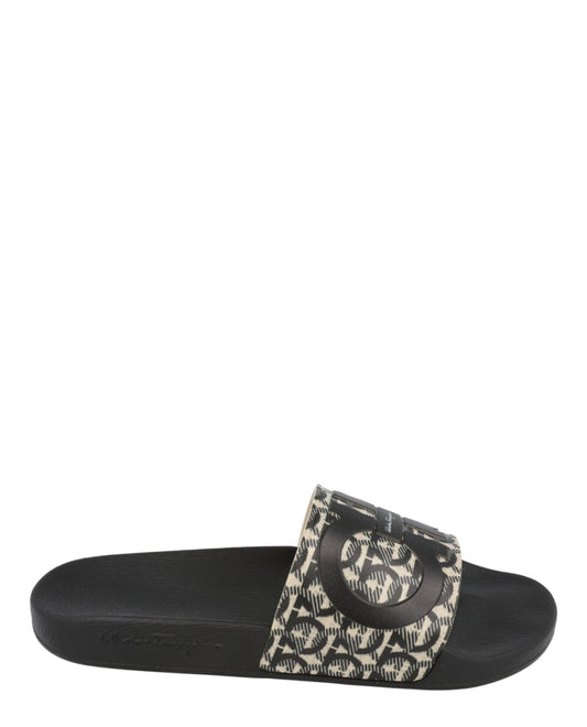 Ferragamo Groovy Dual Gancini Slides