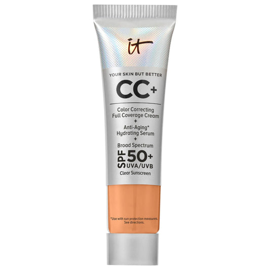 IT Cosmetics CC+ Cream Full Coverage Foundation SPF 50+: Color Correcting, Hydrating, Anti-Aging, Sunscreen Foundation for Flawless Skin